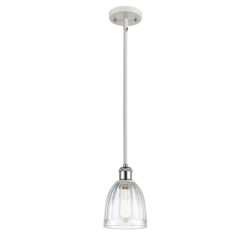 Brookfield Mini Pendant shown in the White and Polished Chrome finish with a Clear shade