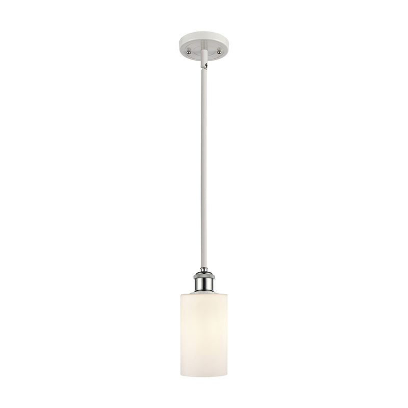 Clymer Mini Pendant shown in the White and Polished Chrome finish with a Matte White shade