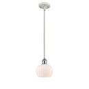 Fenton Mini Pendant shown in the White and Polished Chrome finish with a Matte White shade