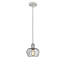 Fenton Mini Pendant shown in the White and Polished Chrome finish with a Clear shade