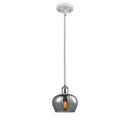 Fenton Mini Pendant shown in the White and Polished Chrome finish with a Plated Smoke shade