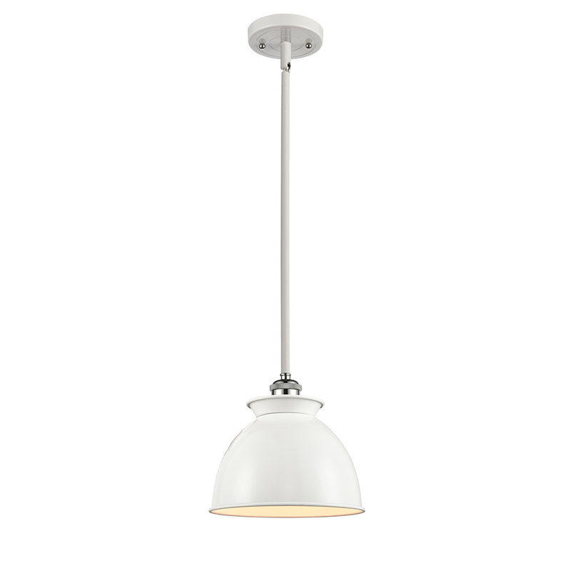 Adirondack Mini Pendant shown in the White and Polished Chrome finish with a Glossy White shade