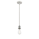 Bare Bulb Mini Pendant shown in the White and Polished Chrome finish