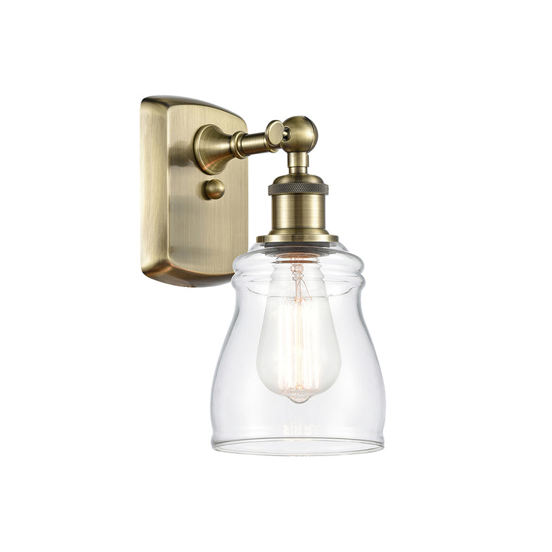 Ellery Sconce shown in the Antique Brass finish with a Clear shade