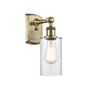 Clymer Sconce shown in the Antique Brass finish with a Clear shade