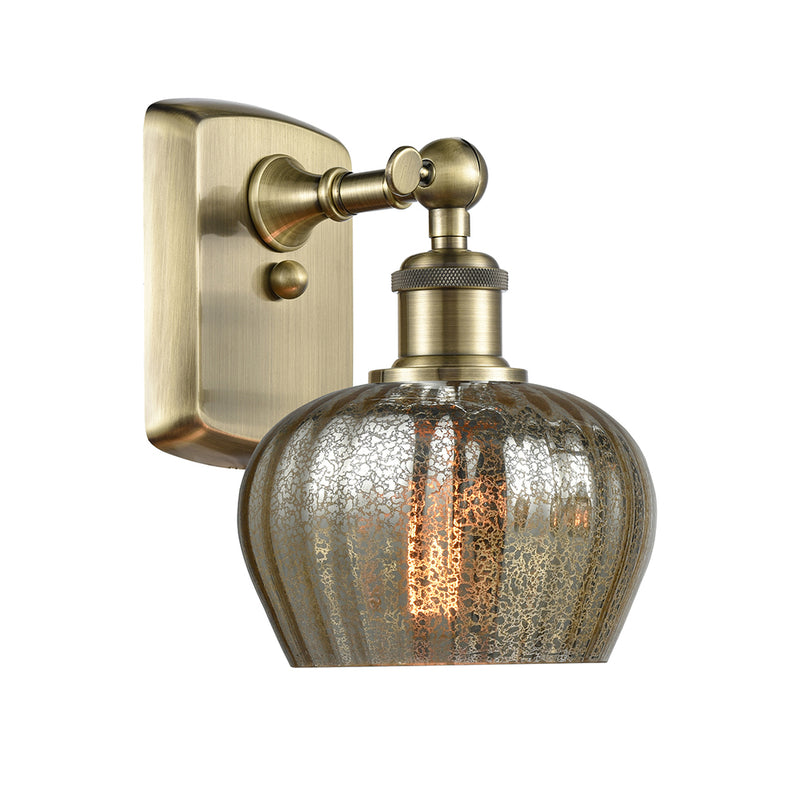 Fenton Sconce shown in the Antique Brass finish with a Mercury shade