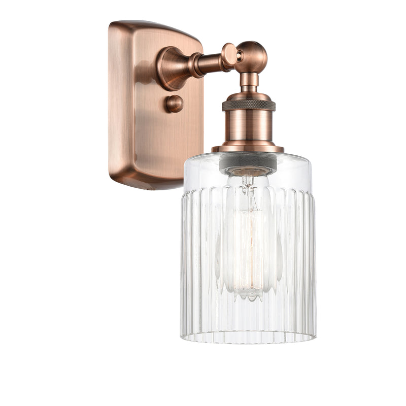 Hadley Sconce shown in the Antique Copper finish with a Clear shade