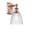 Castile Sconce shown in the Antique Copper finish with a Clear shade