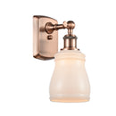 Ellery Sconce shown in the Antique Copper finish with a White shade