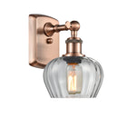 Fenton Sconce shown in the Antique Copper finish with a Clear shade