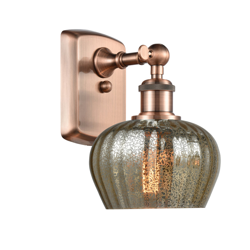 Fenton Sconce shown in the Antique Copper finish with a Mercury shade