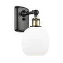 Belfast Sconce shown in the Black Antique Brass finish with a Matte White shade