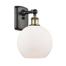 Athens Sconce shown in the Black Antique Brass finish with a Matte White shade