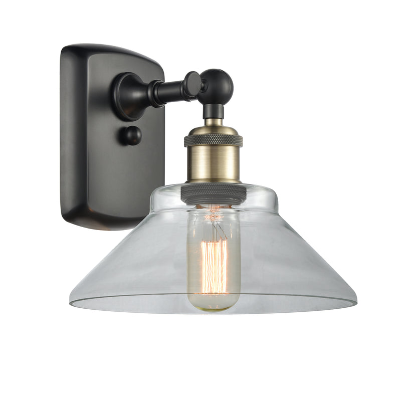 Orwell Sconce shown in the Black Antique Brass finish with a Clear shade