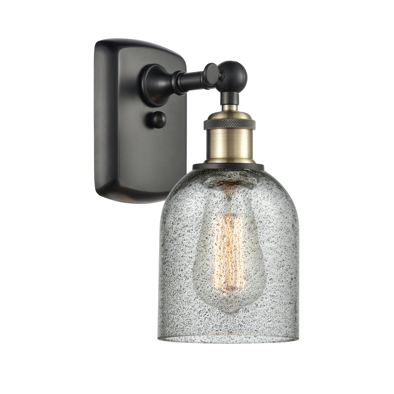 Caledonia Sconce shown in the Black Antique Brass finish with a Charcoal shade