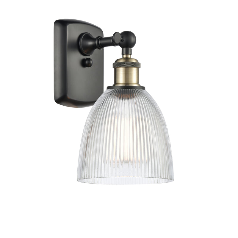 Castile Sconce shown in the Black Antique Brass finish with a Clear shade