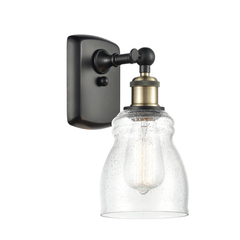 Ellery Sconce shown in the Black Antique Brass finish with a Seedy shade