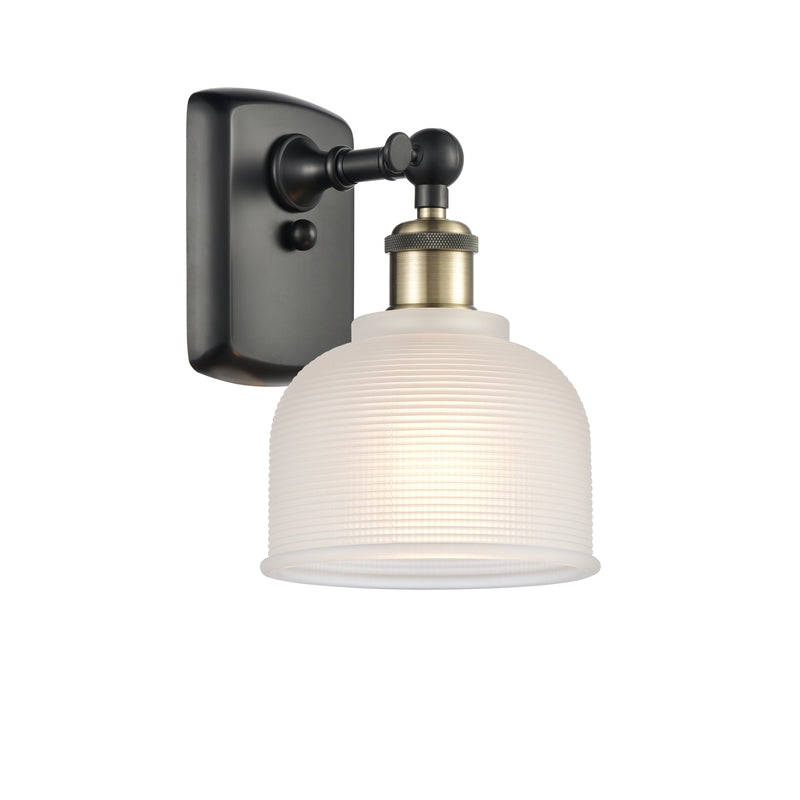 Dayton Sconce shown in the Black Antique Brass finish with a White shade