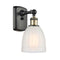 Brookfield Sconce shown in the Black Antique Brass finish with a White shade