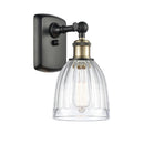 Brookfield Sconce shown in the Black Antique Brass finish with a Clear shade