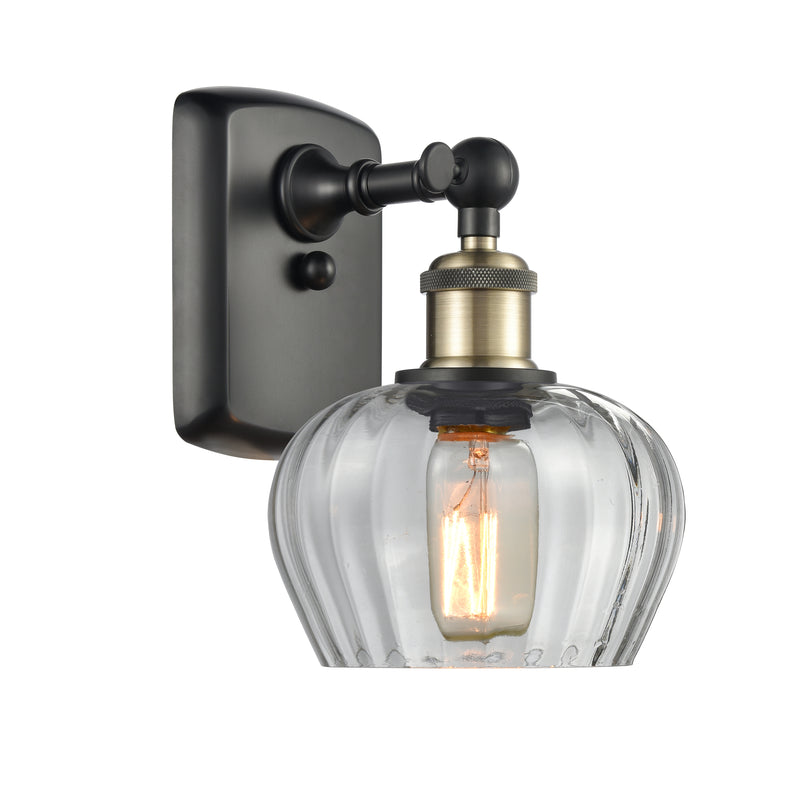 Fenton Sconce shown in the Black Antique Brass finish with a Clear shade