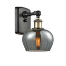 Fenton Sconce shown in the Black Antique Brass finish with a Plated Smoke shade