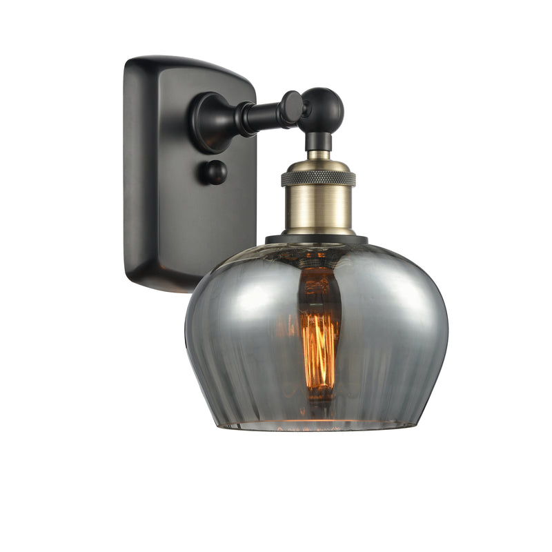 Fenton Sconce shown in the Black Antique Brass finish with a Plated Smoke shade