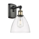 Ballston Dome Sconce shown in the Black Antique Brass finish with a Clear shade