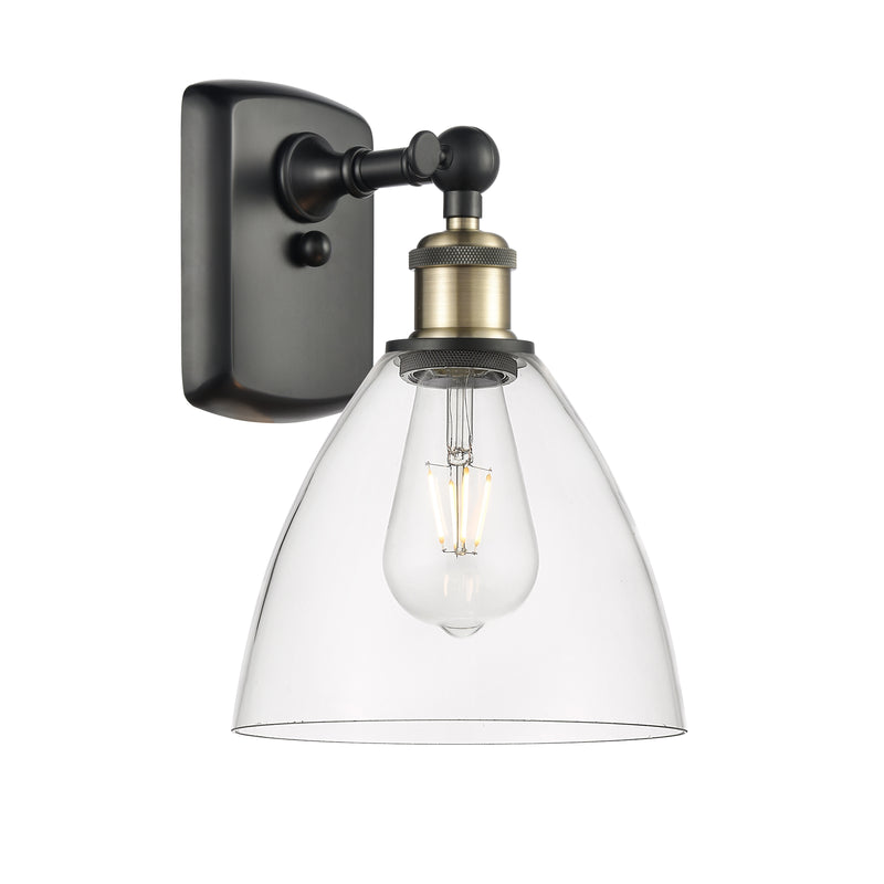 Ballston Dome Sconce shown in the Black Antique Brass finish with a Clear shade