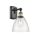 Ballston Dome Sconce shown in the Black Antique Brass finish with a Seedy shade