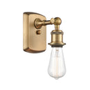 Bare Bulb Sconce shown in the Brushed Brass finish