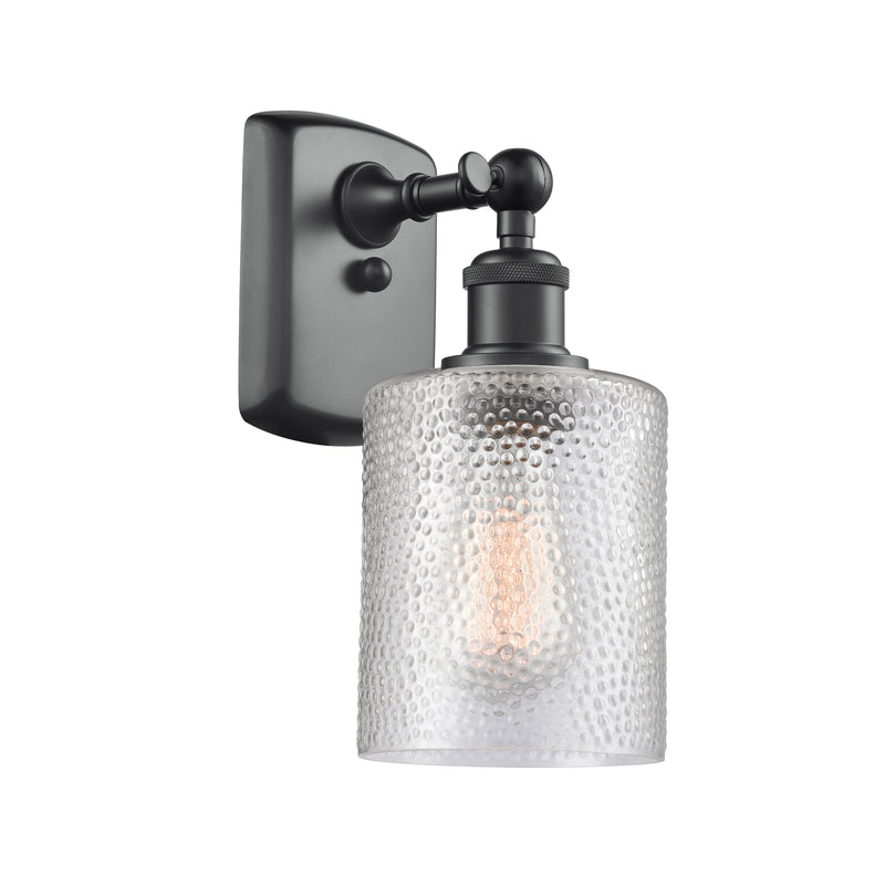 Cobbleskill Sconce shown in the Matte Black finish with a Clear shade