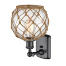 Innovations Lighting Farmhouse Rope 1 Light Sconce Part Of The Ballston Collection 516-1W-BK-G122-8RB-LED