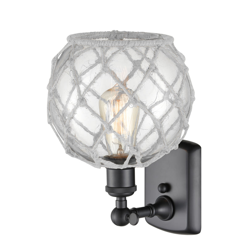 Innovations Lighting Farmhouse Rope 1 Light Sconce Part Of The Ballston Collection 516-1W-BK-G122-8RW-LED