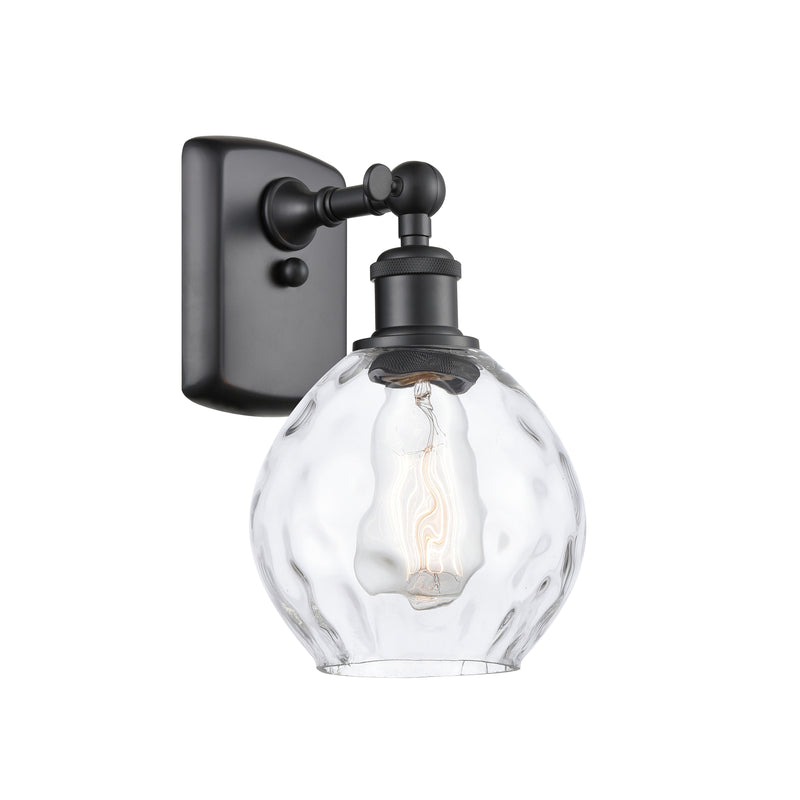 Waverly Sconce shown in the Matte Black finish with a Clear shade