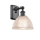 Arietta Sconce shown in the Matte Black finish with a Clear shade