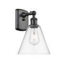 Ballston Cone Sconce shown in the Matte Black finish with a Clear shade