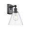 Ballston Cone Sconce shown in the Matte Black finish with a Clear shade