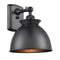 Adirondack Sconce shown in the Matte Black finish with a Matte Black shade