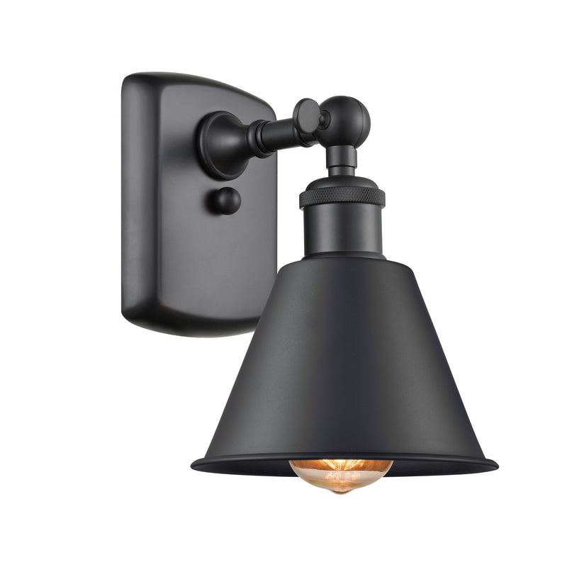 Smithfield Sconce shown in the Matte Black finish with a Matte Black shade