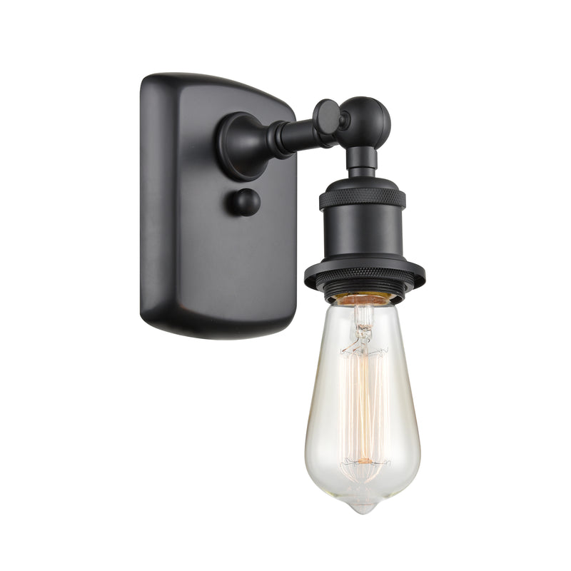 Bare Bulb Sconce shown in the Matte Black finish