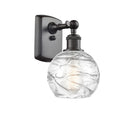 Deco Swirl Sconce shown in the Oil Rubbed Bronze finish with a Clear shade