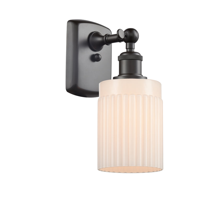 Hadley Sconce shown in the Oil Rubbed Bronze finish with a Matte White shade