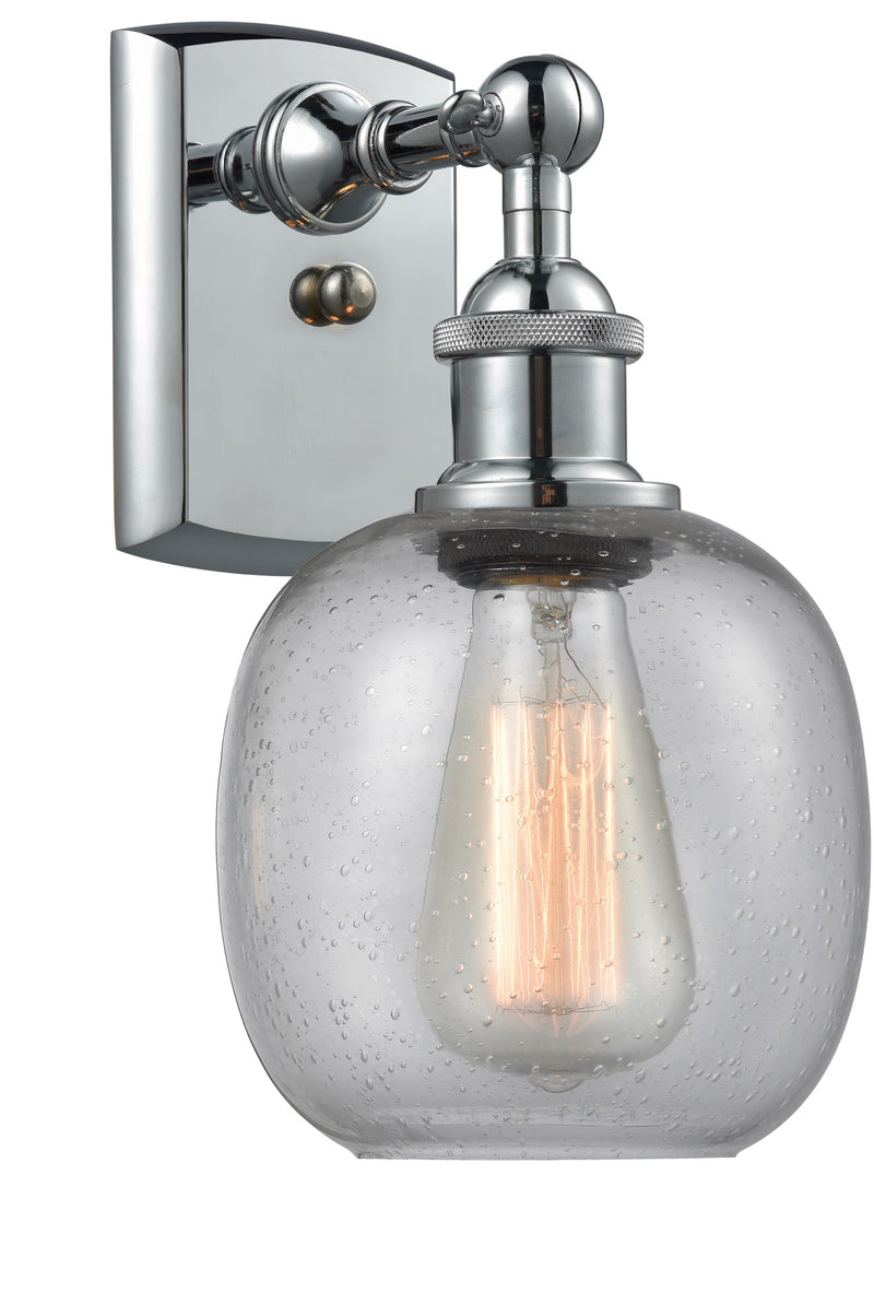 Innovations Lighting Belfast 1-100 watt 6 inch Polished Chrome Sconce with Seedy glass and Solid Brass 180 Degree Adjustable Swivels 5161WPCG104