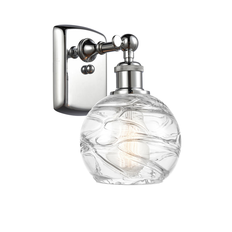 Deco Swirl Sconce shown in the Polished Chrome finish with a Clear shade