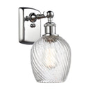 Salina Sconce shown in the Polished Chrome finish with a Clear Spiral Fluted shade