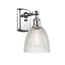 Castile Sconce shown in the Polished Chrome finish with a Clear shade