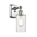 Clymer Sconce shown in the Polished Chrome finish with a Clear shade