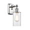 Clymer Sconce shown in the Polished Chrome finish with a Clear shade