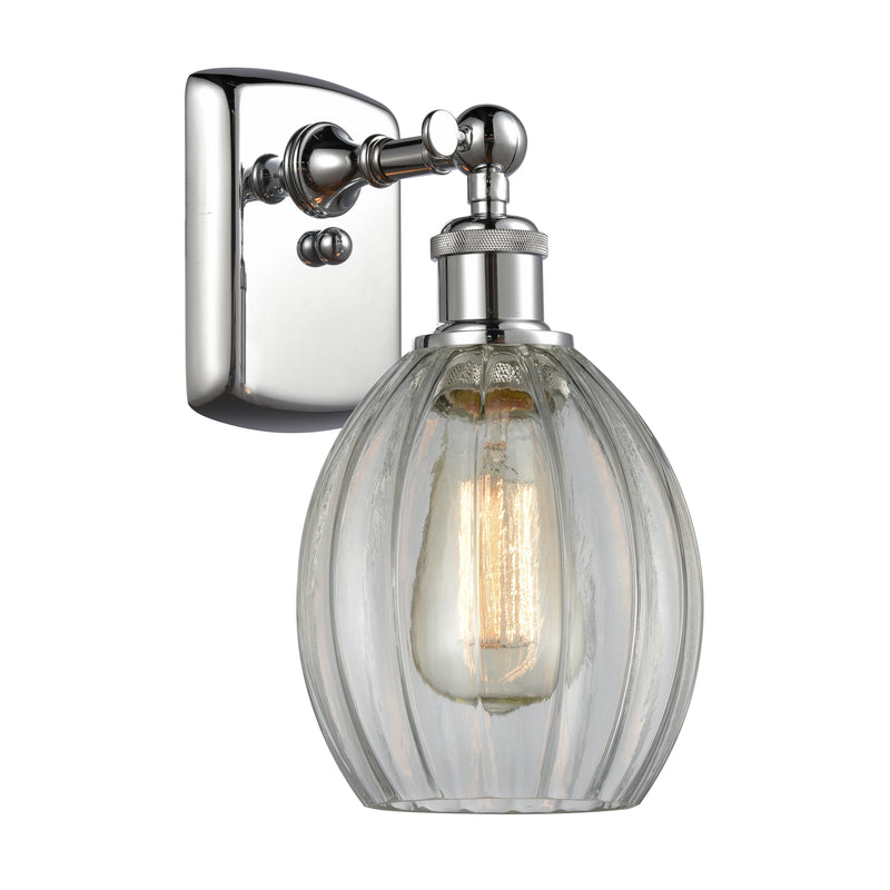 Eaton Sconce shown in the Polished Chrome finish with a Clear shade